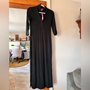 Size Small Lilly Pulitzer 3/4 Sleeve Black Maxi Dress
